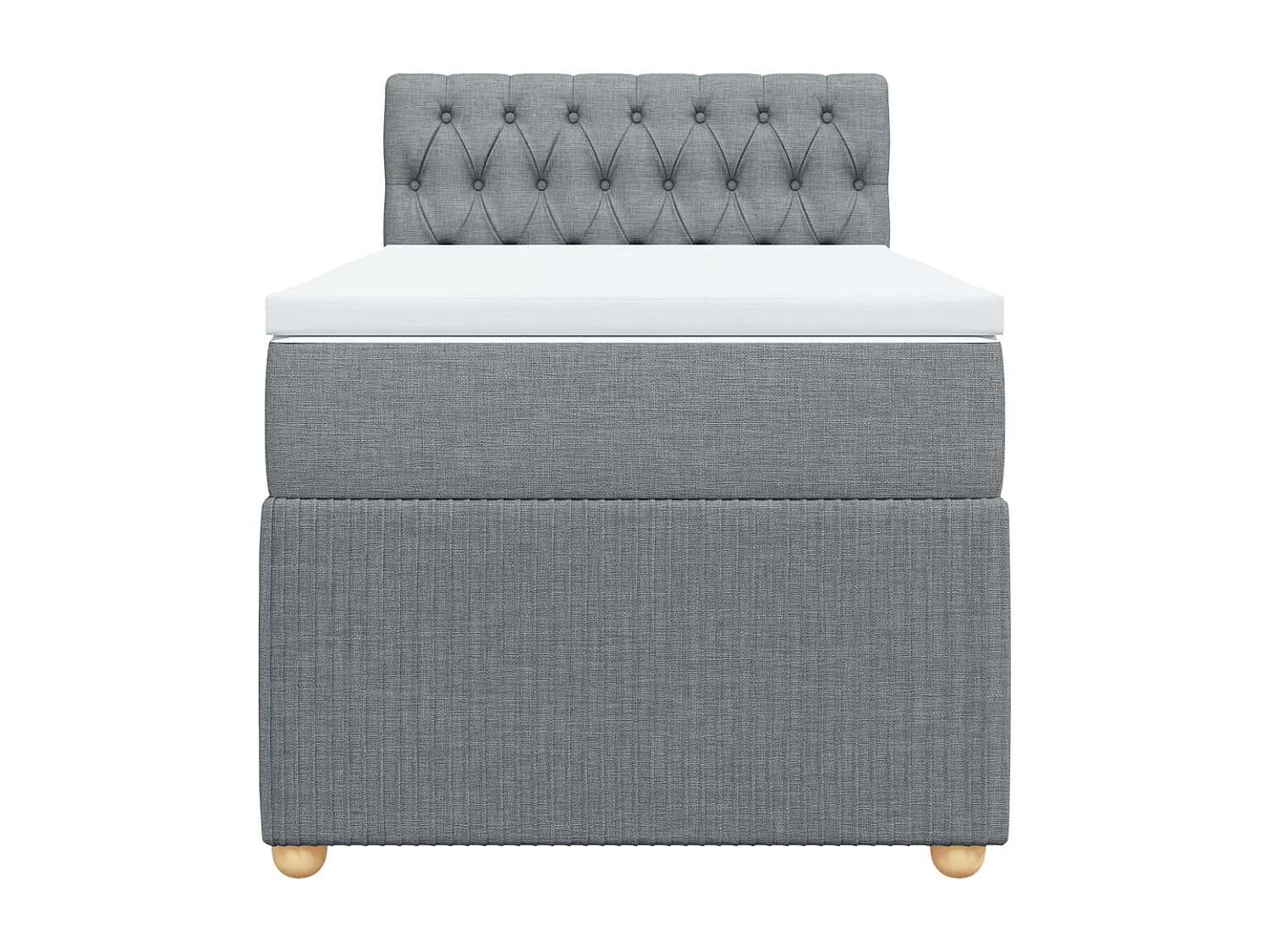 Giroletto a Molle con Materasso Grigio Chiaro 90x190 cm Tessuto