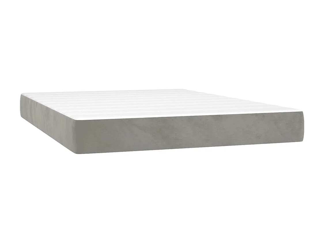 Boxspringbett mit Matratze Hellgrau 140x200 cm Samt