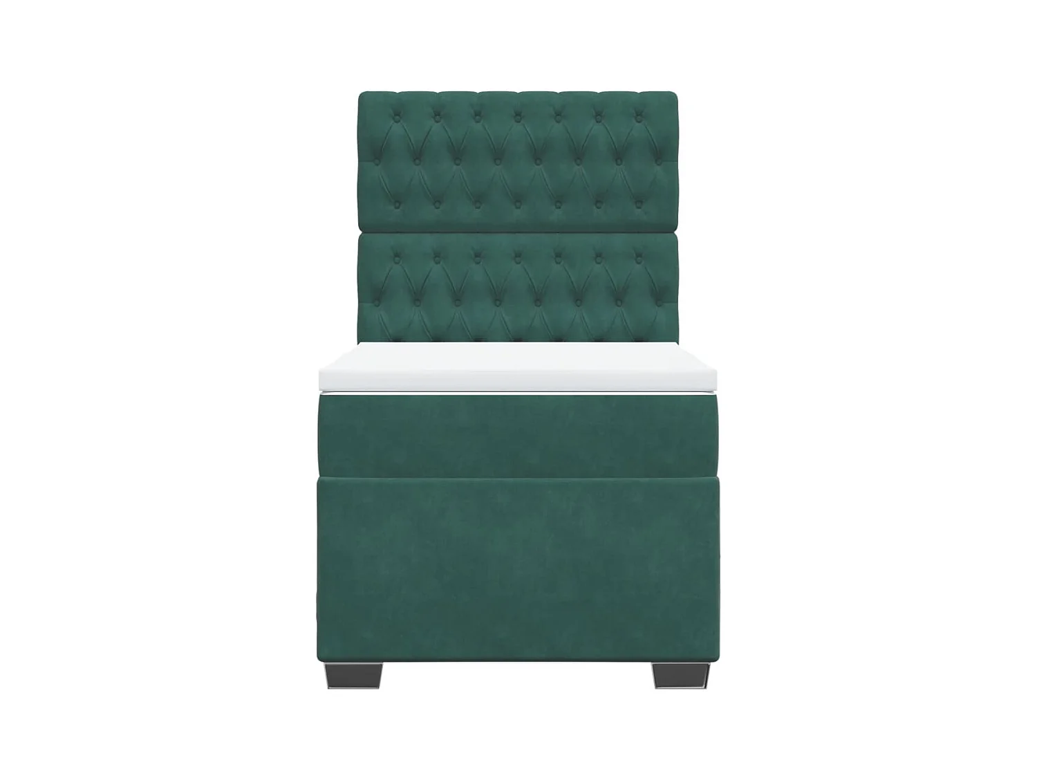 Cama com molas/colchão 80x200 cm veludo verde-escuro