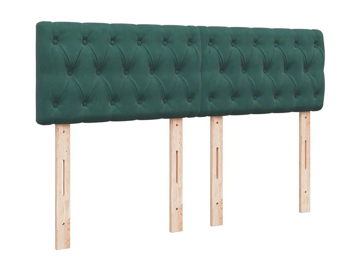 Cama box spring con colchón terciopelo verde oscuro 160x200 cm