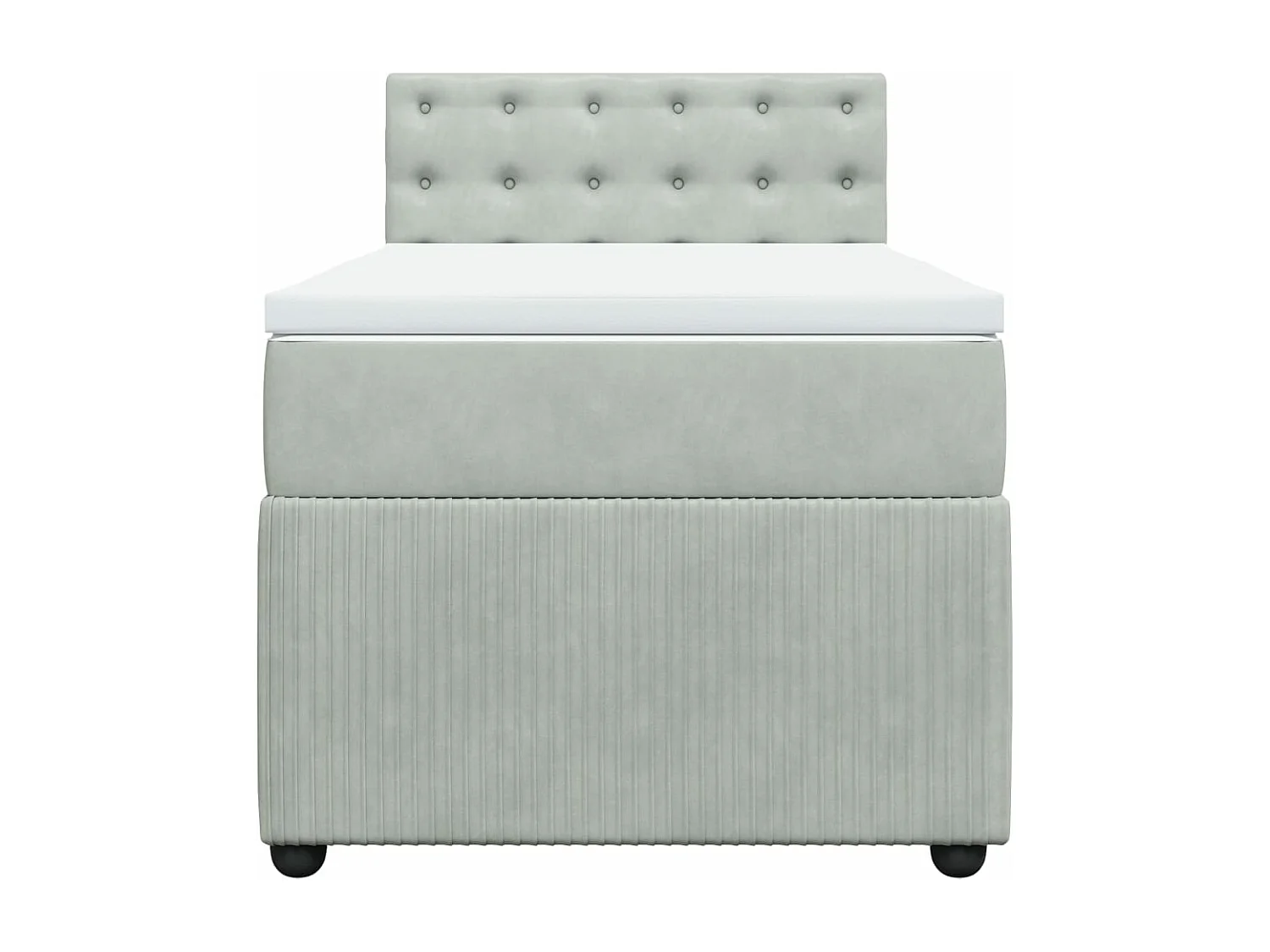 Sommier à lattes de lit et matelas Gris clair 100x200cm Velours