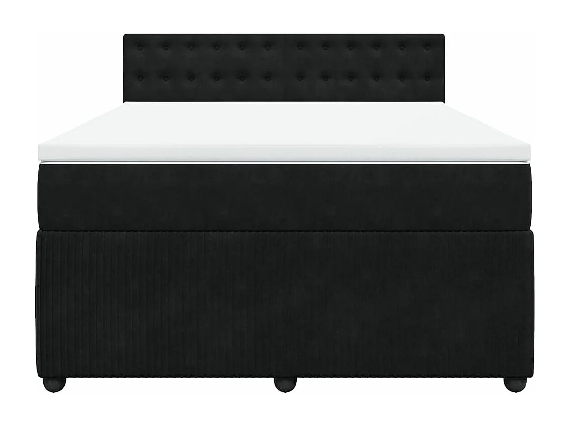 Boxspringbett mit Matratze Schwarz 160x200 cm Samt