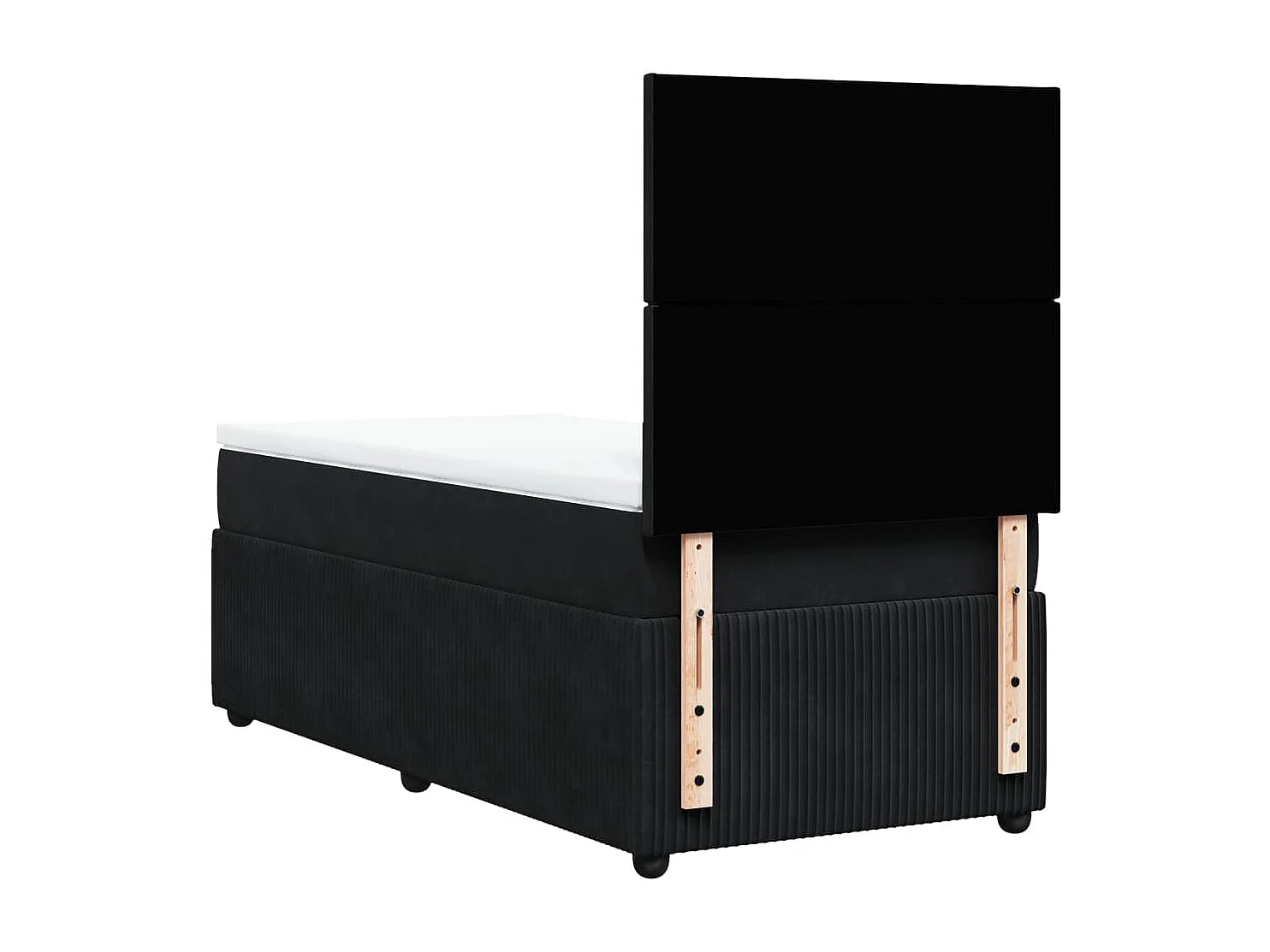 Sommier à lattes de lit et matelas Noir 80x200 cm Velours