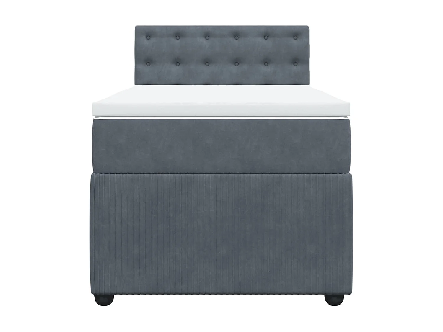 Boxspring met matras fluweel donkergrijs 90x190 cm