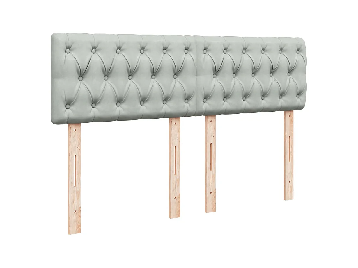 Boxspring met matras fluweel lichtgrijs 140x190 cm