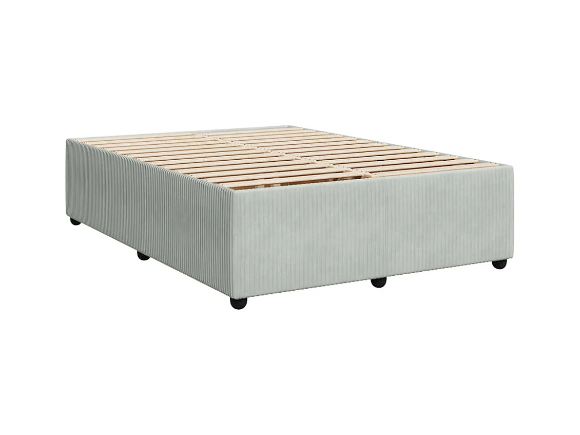 Boxspring met matras fluweel lichtgrijs 140x190 cm
