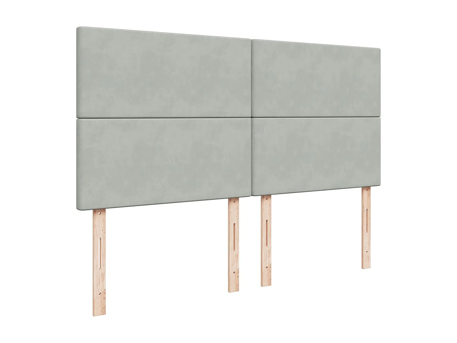 Giroletto a Molle con Materasso Grigio Chiaro 200x200cm Velluto