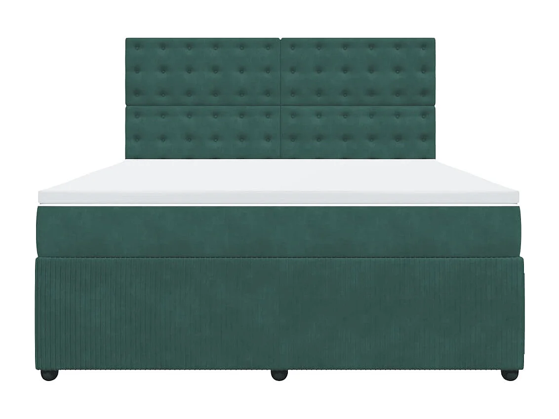 Boxspringbett mit Matratze Dunkelgrün 180x200 cm Samt