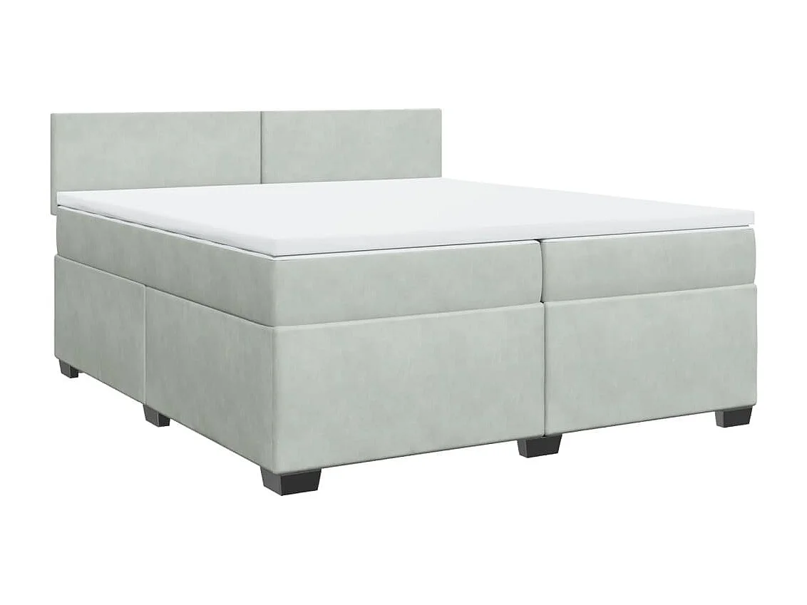 Giroletto a Molle con Materasso Grigio Chiaro 200x200cm Velluto