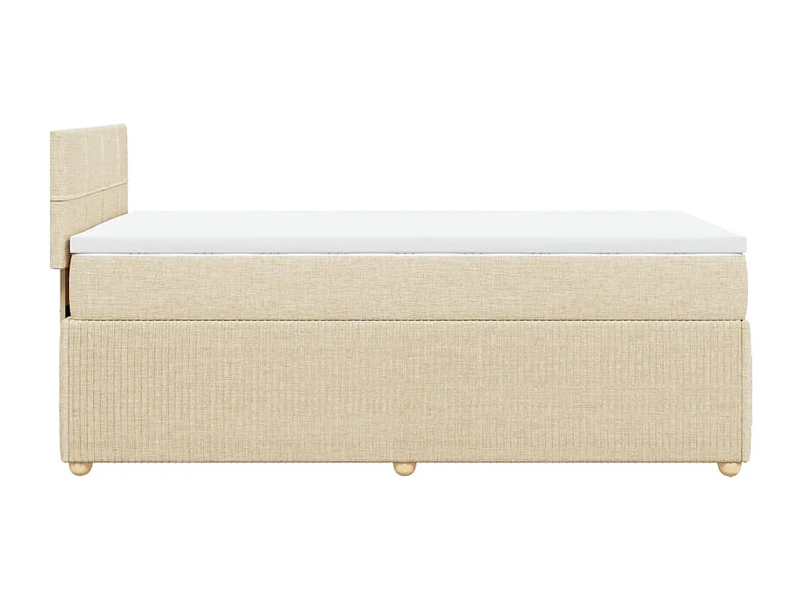 Boxspring met matras stof crèmekleurig 90x190 cm