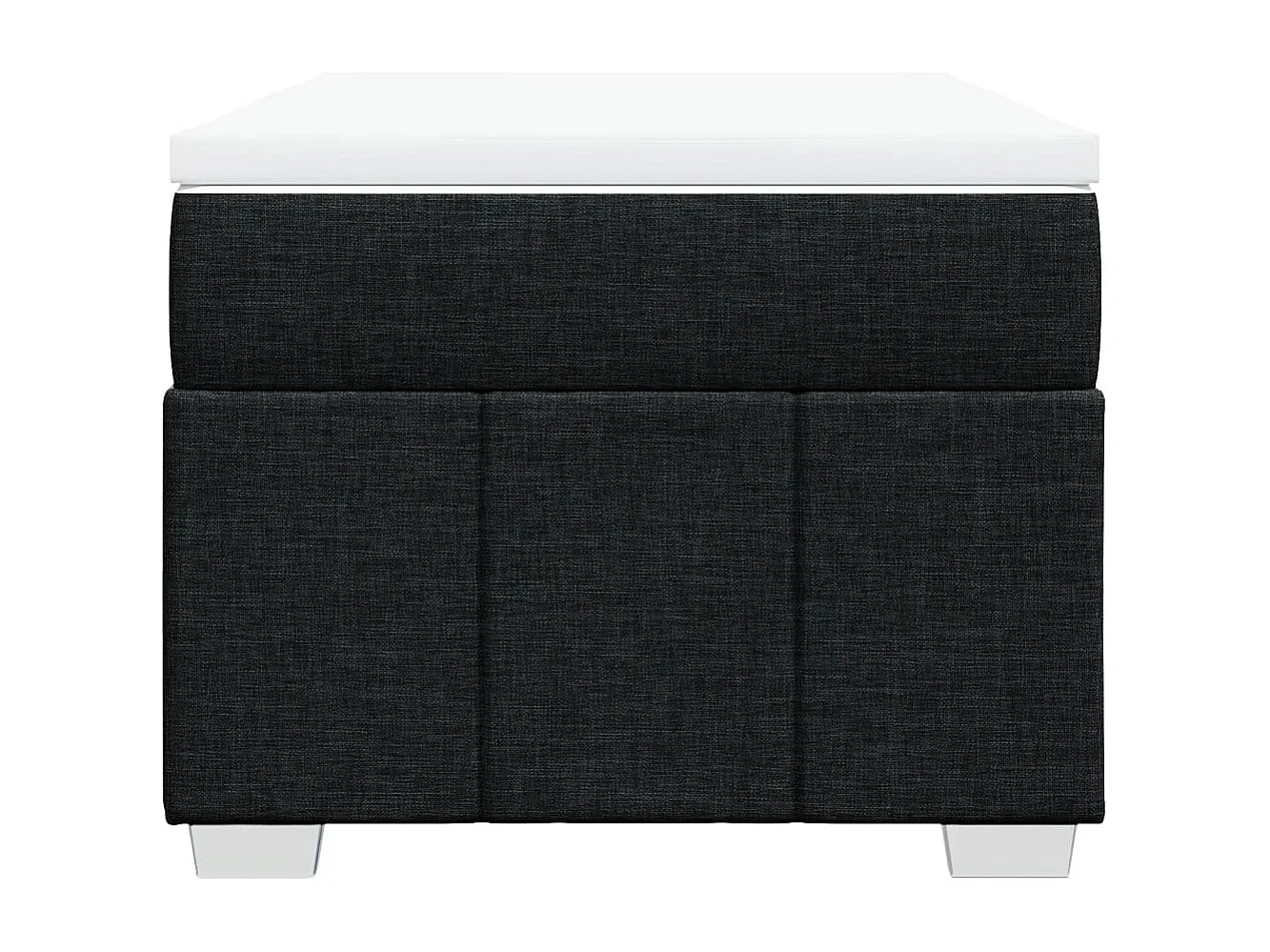 Cama box spring con colchón tela negro 80x200 cm