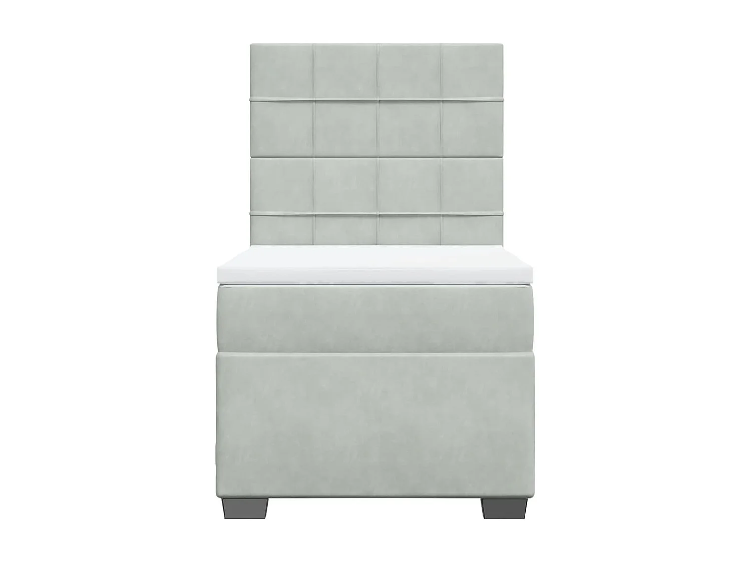 Giroletto a Molle con Materasso Grigio Chiaro 90x200 cm Velluto