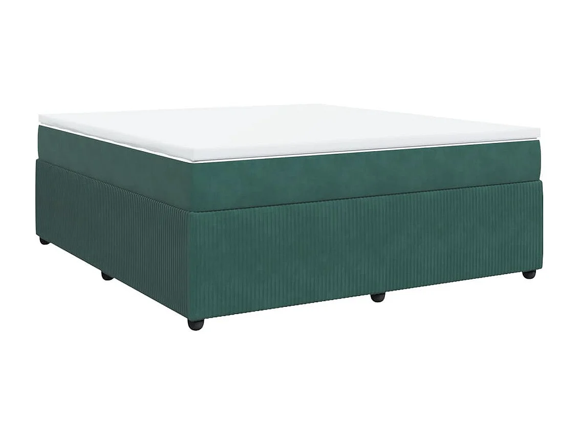 Giroletto a Molle con Materasso Verde Scuro 180x200 cm Velluto