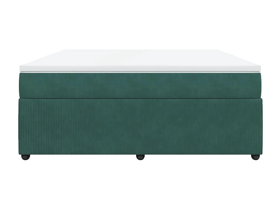 Giroletto a Molle con Materasso Verde Scuro 180x200 cm Velluto