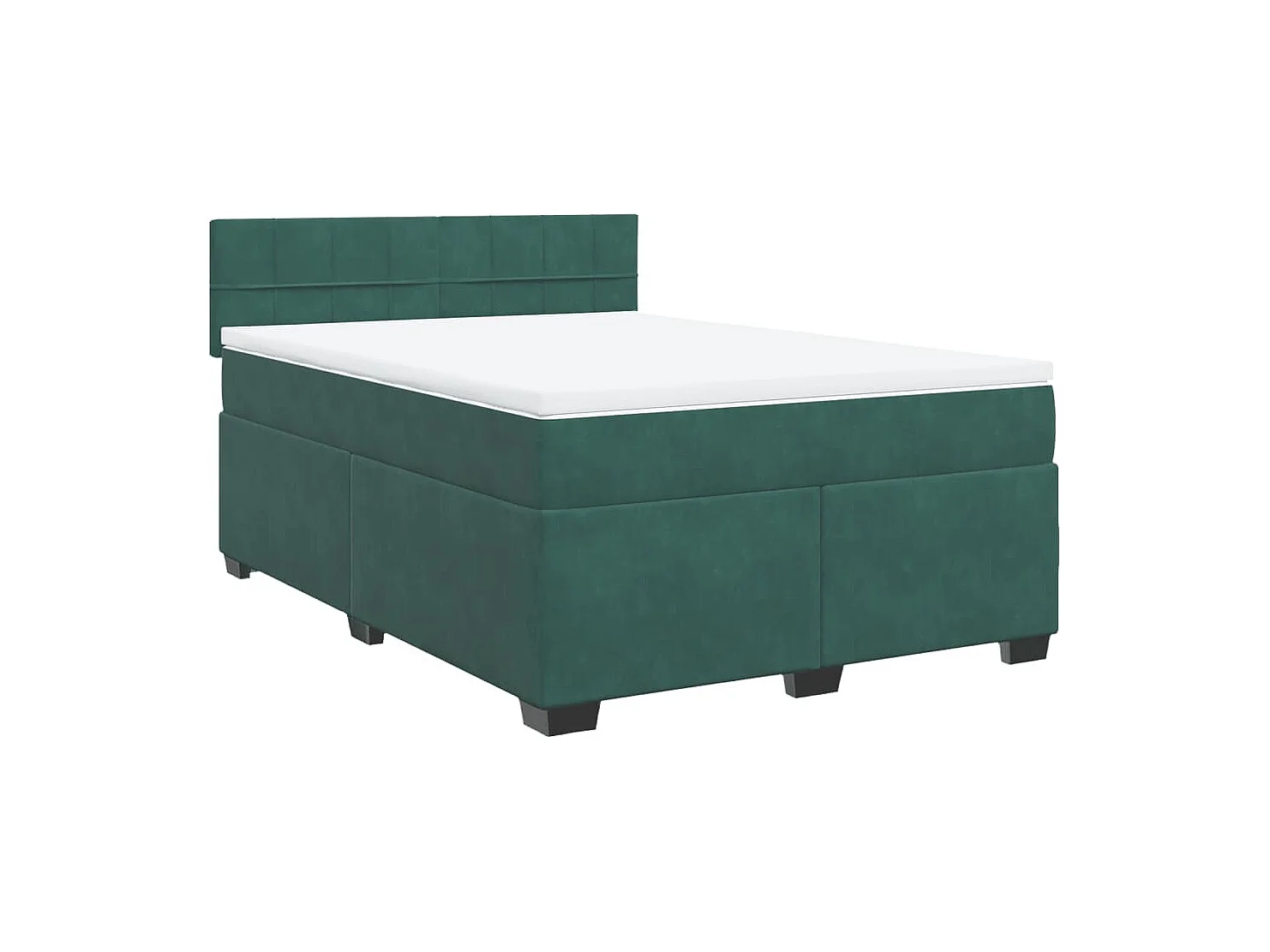 Boxspringbett mit Matratze Dunkelgrün 140x200 cm Samt