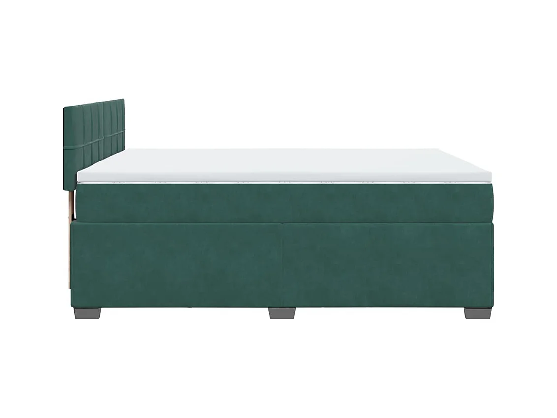 Sommier à lattes de lit et matelas Vert foncé 140x200cm Velours