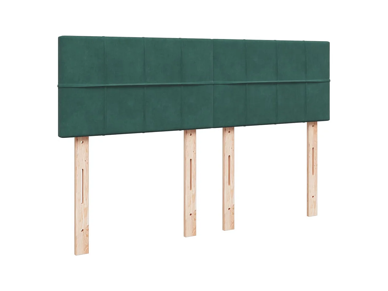 Sommier à lattes de lit et matelas Vert foncé 140x200cm Velours