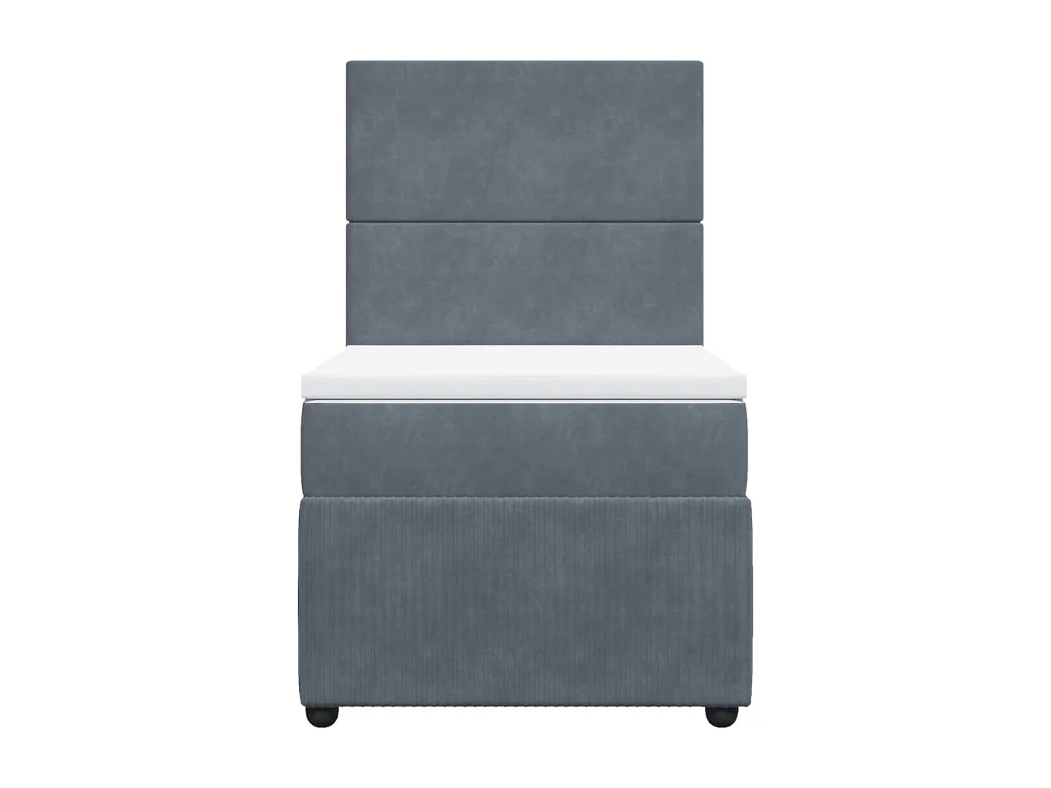 Cama box spring con colchón terciopelo gris oscuro 90x190 cm