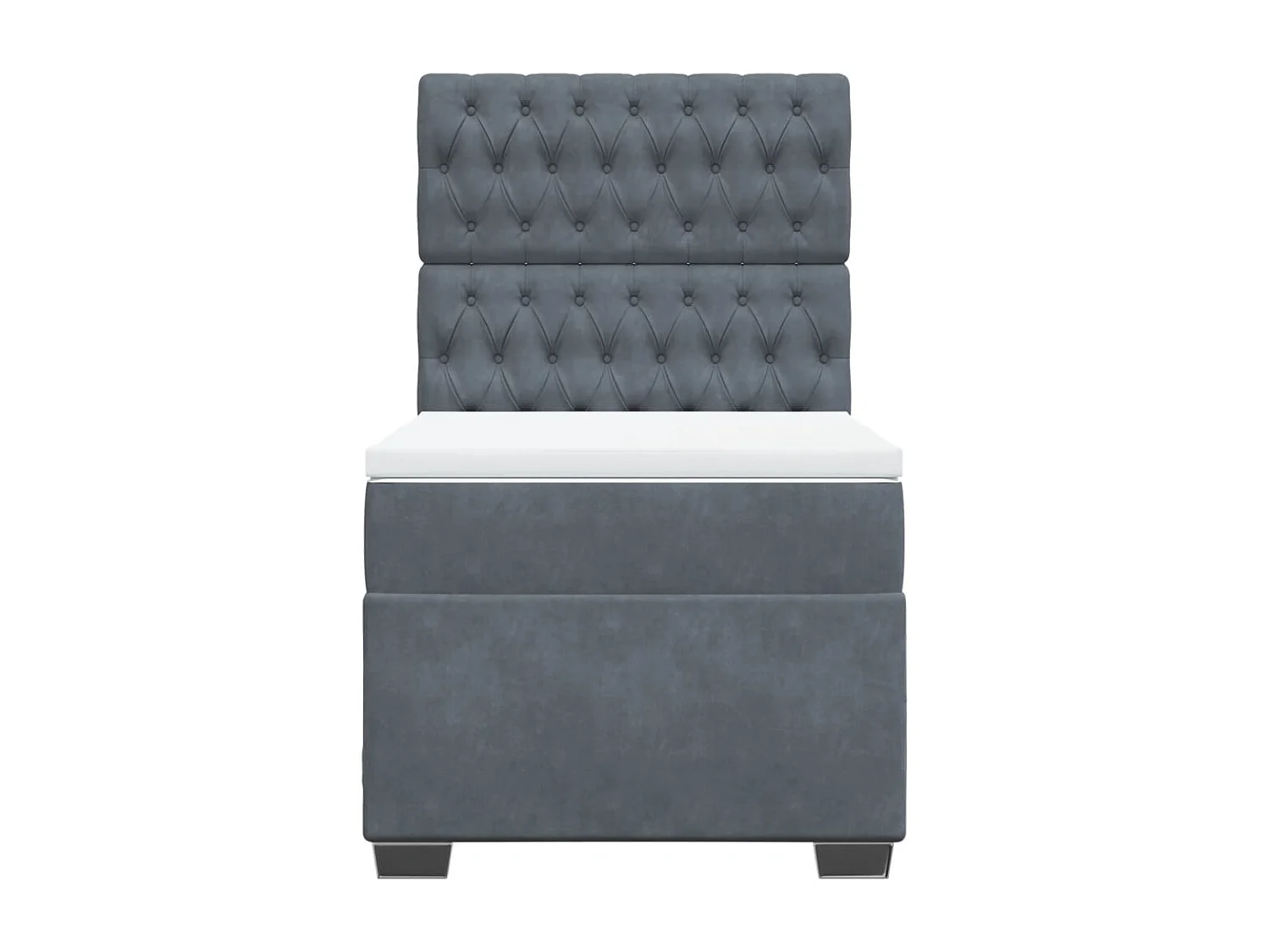 Cama com molas/colchão 80x200 cm veludo cinza-escuro