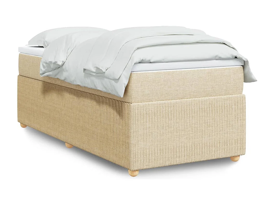Sommier à lattes de lit et matelas Crème 90x190 cm Tissu