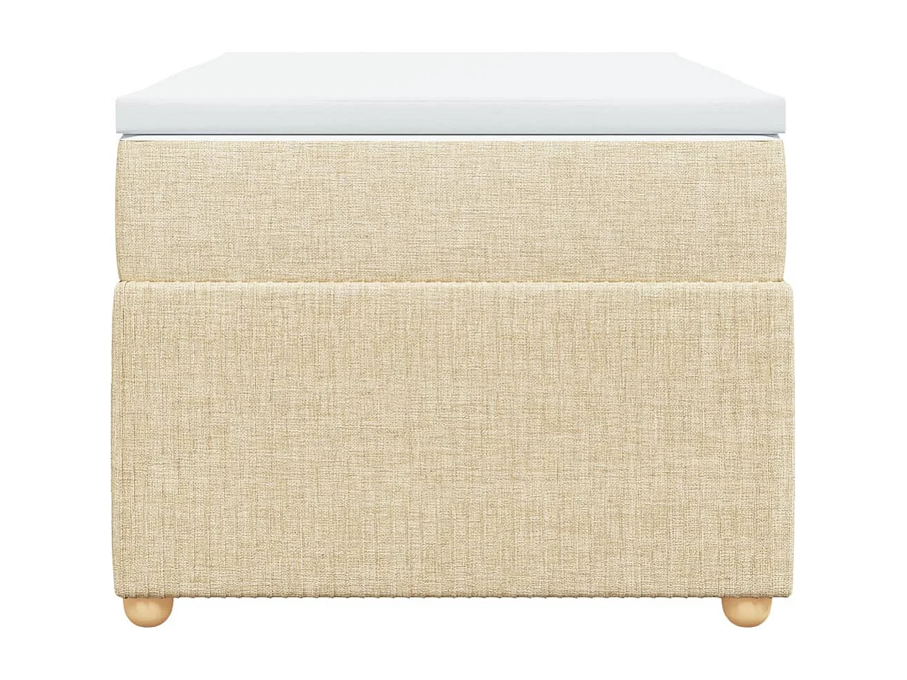 Sommier à lattes de lit et matelas Crème 90x190 cm Tissu