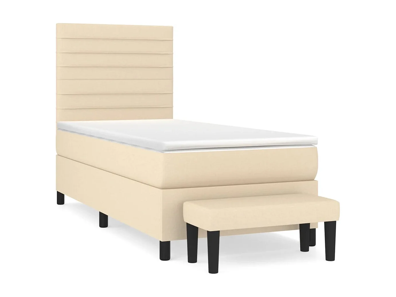 Cama com molas/colchão 90x190 cm tecido cor creme