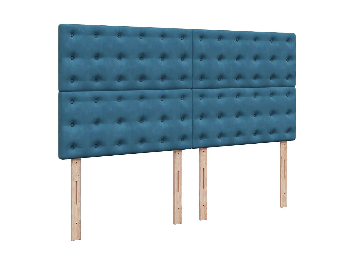 Sommier à lattes de lit et matelas bleu 180x200 cm velours