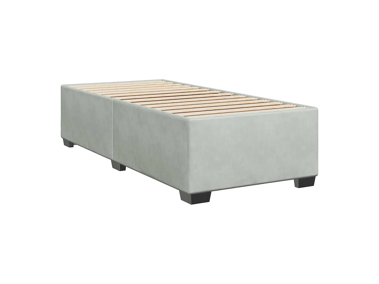 Sommier à lattes de lit et matelas Gris clair 90x200 cm Velours