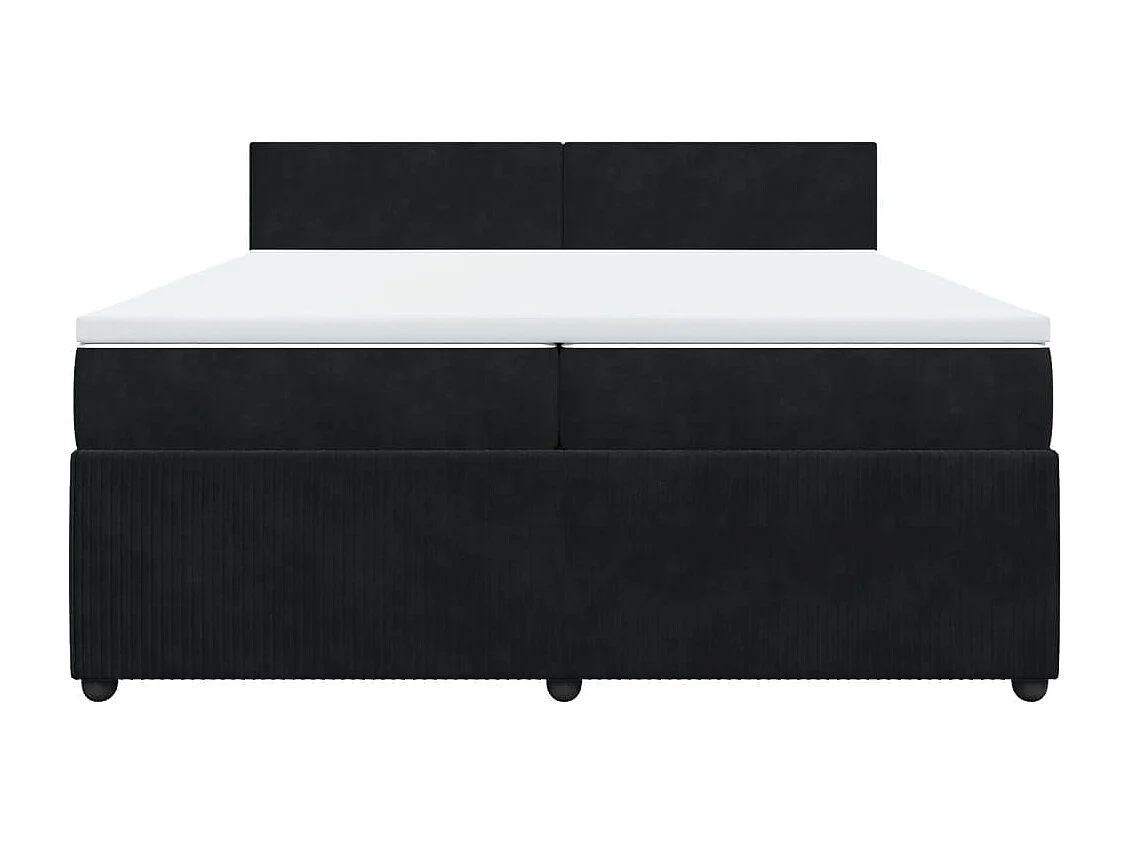 Giroletto a Molle con Materasso Nero 200x200 cm in Velluto