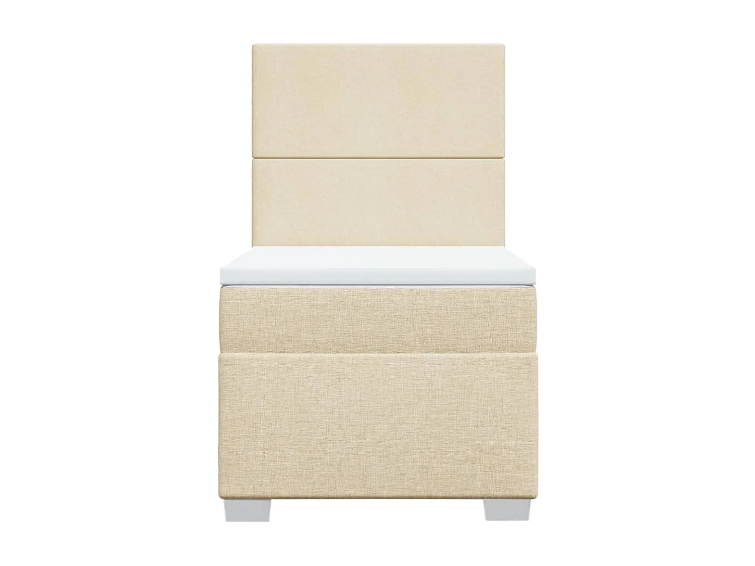 Sommier à lattes de lit et matelas Crème 90x190 cm Tissu