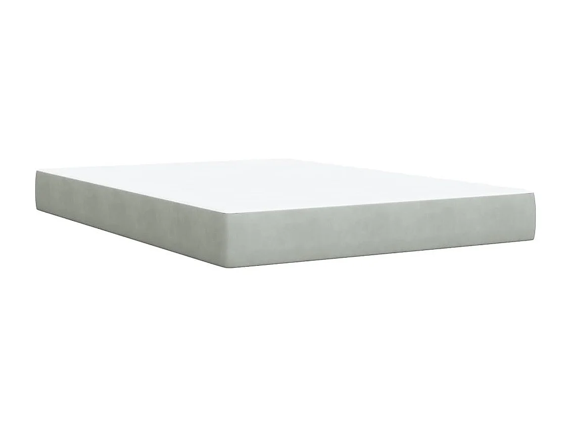 Boxspringbett mit Matratze Hellgrau 140x190 cm Samt