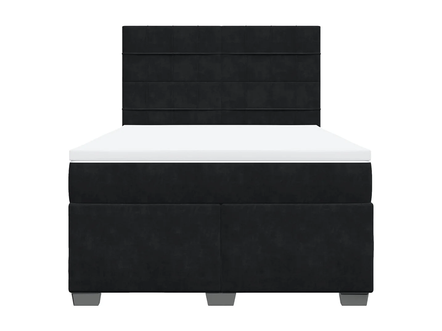 Giroletto a Molle con Materasso Nero 160x200 cm in Velluto