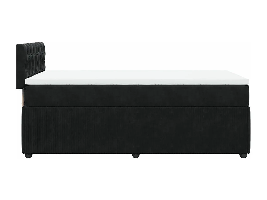 Giroletto a Molle con Materasso Nero 80x200 cm in Velluto