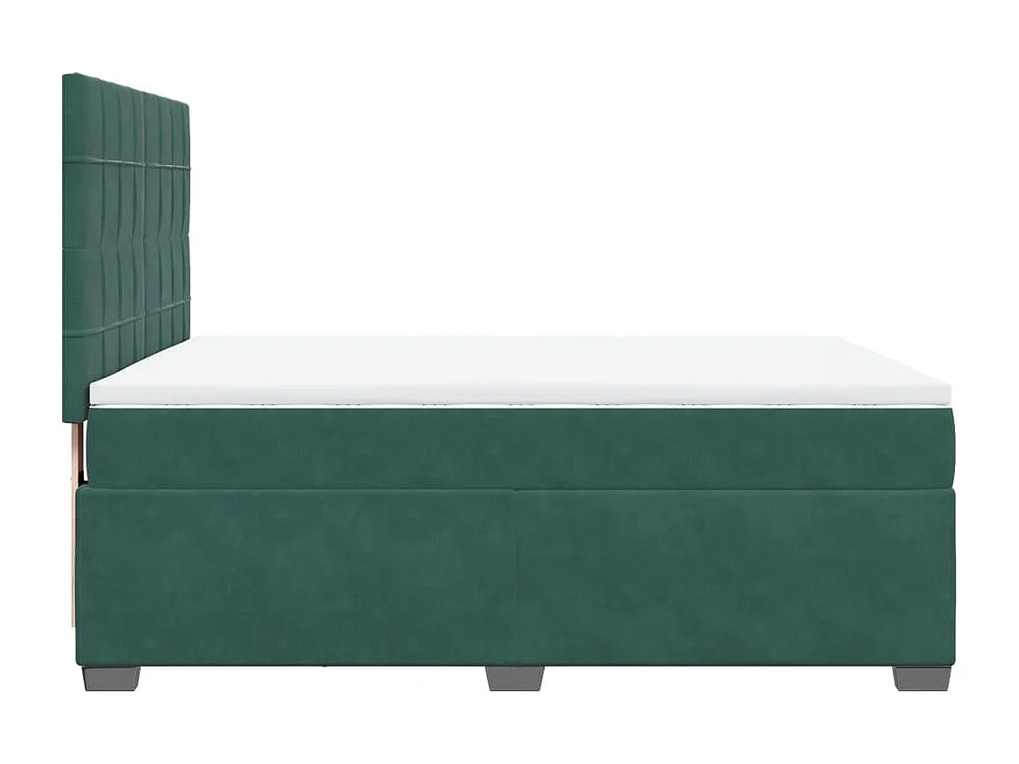 Sommier à lattes de lit et matelas Vert foncé 160x200cm Velours