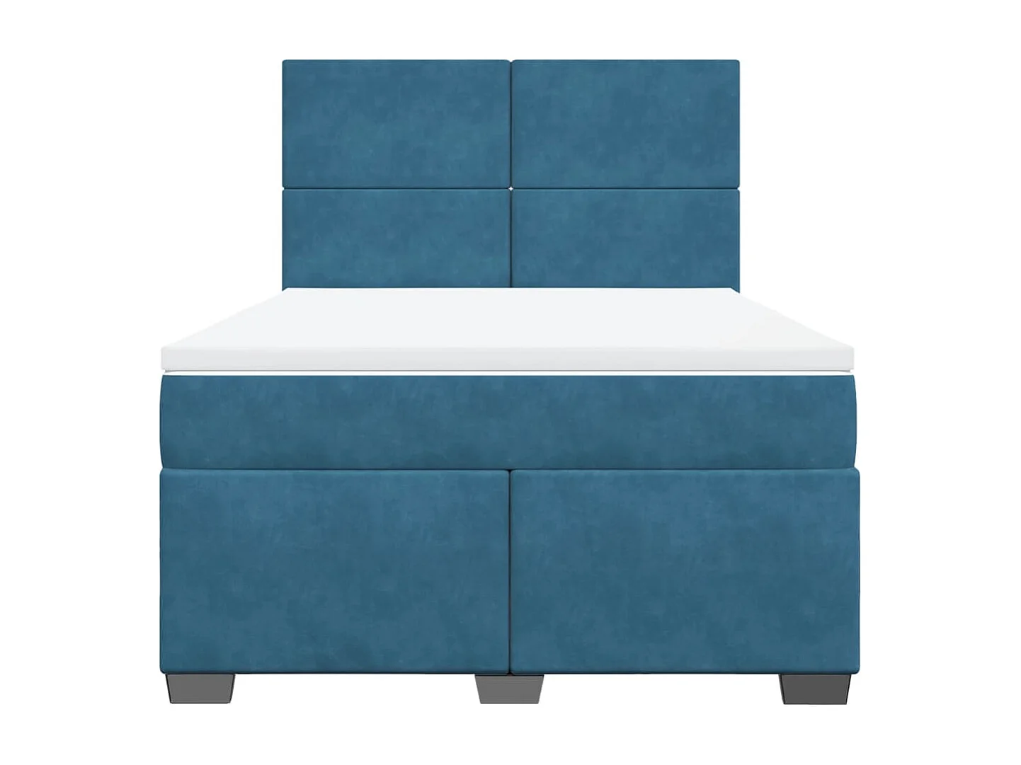 Giroletto a Molle con Materasso Blu 140x190 cm in Velluto