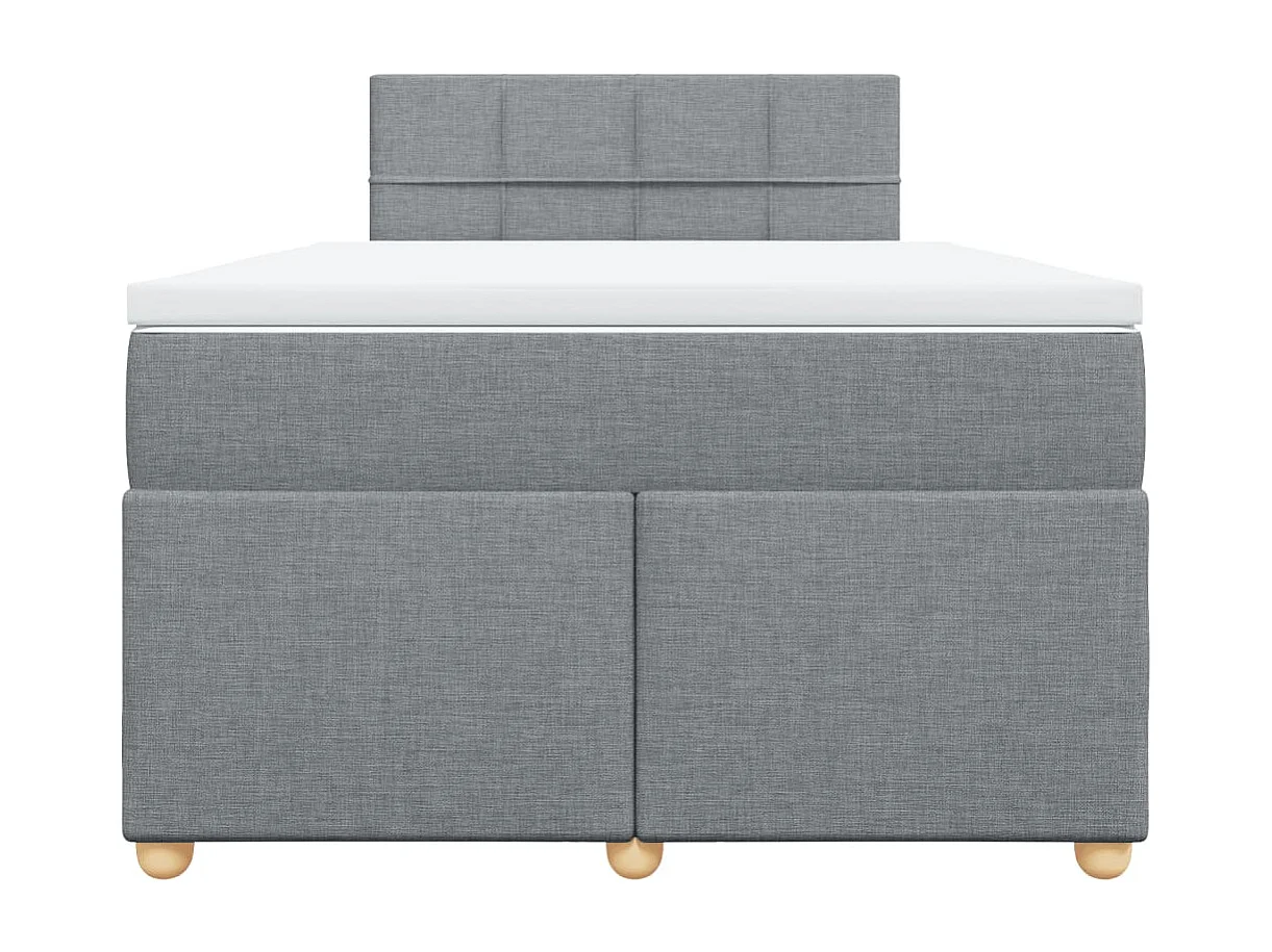 Cama box spring con colchón tela gris claro 120x190 cm