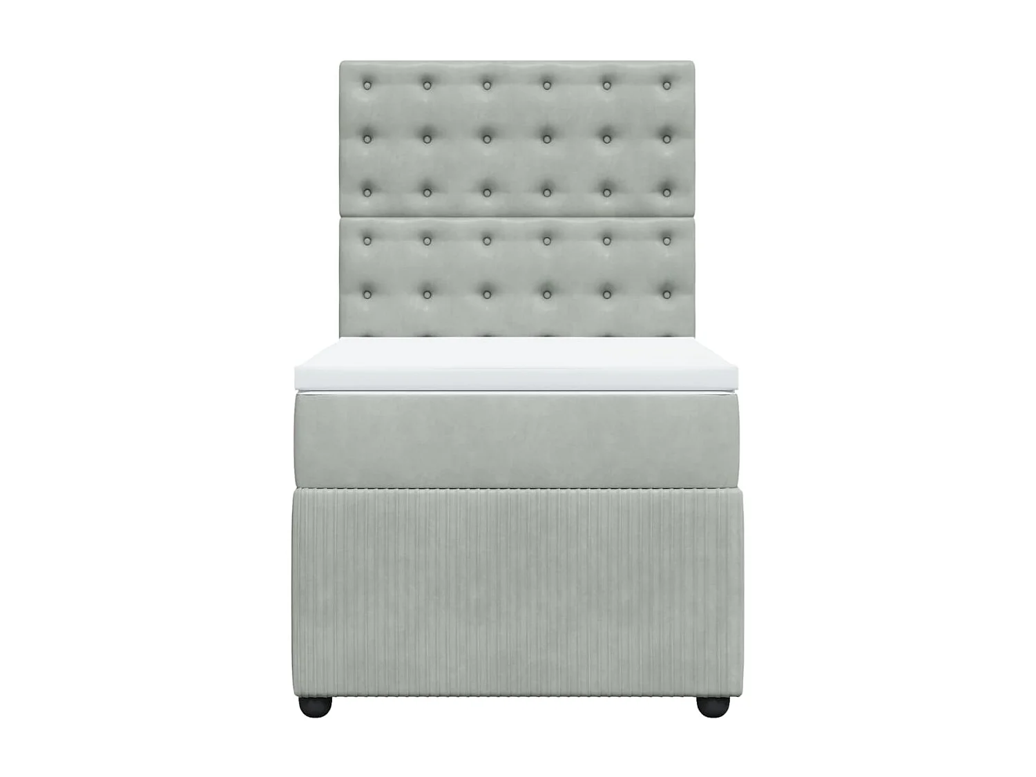 Boxspringbett mit Matratze Hellgrau 90x200 cm Samt