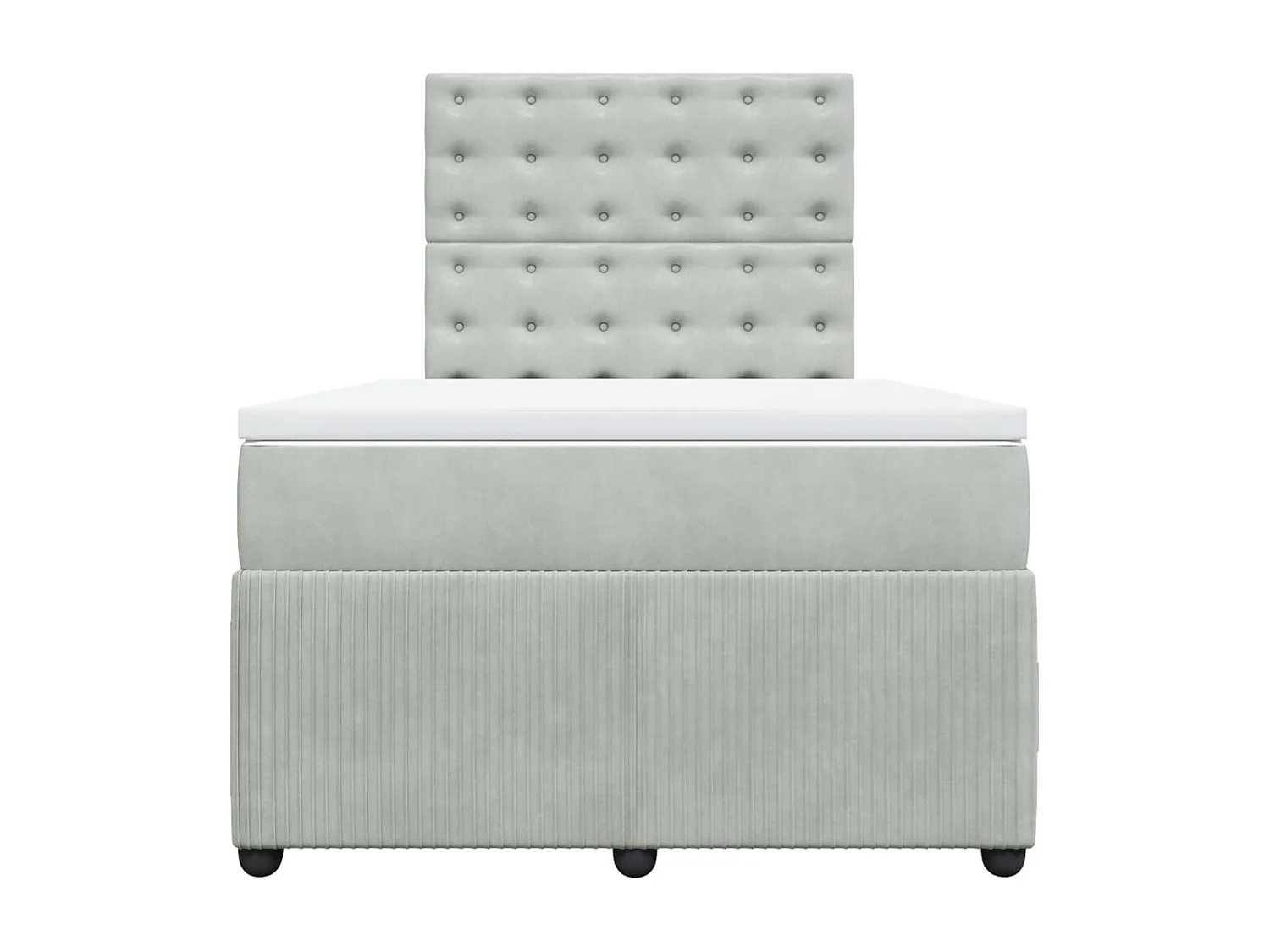 Sommier à lattes de lit et matelas Gris clair 120x200cm Velours