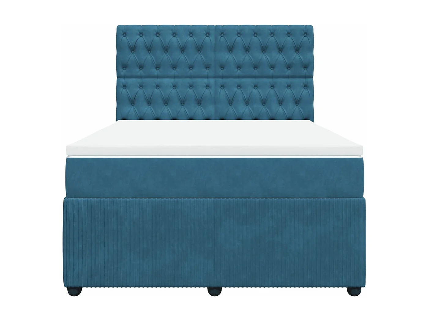 Giroletto a Molle con Materasso Blu 140x190 cm in Velluto