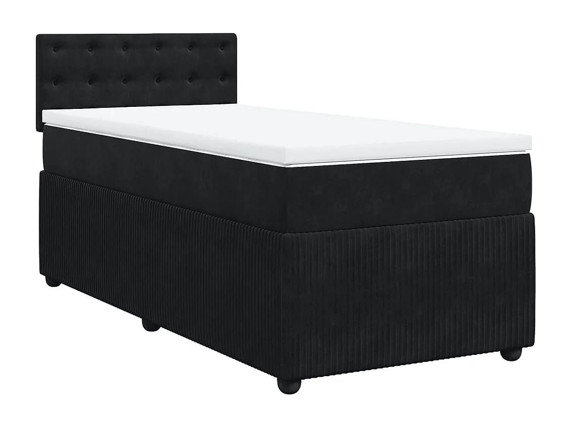 Sommier à lattes de lit et matelas Noir 80x200 cm Velours