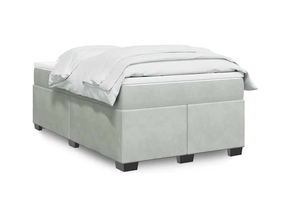 Sommier à lattes de lit et matelas Gris clair 120x200cm Velours