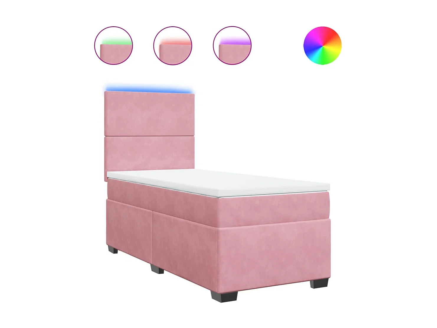 Sommier à lattes de lit et matelas Rose 80x200 cm Velours