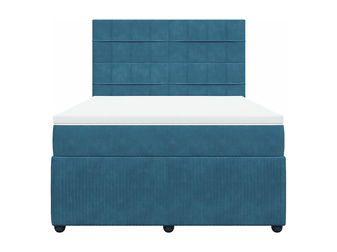 Giroletto a Molle con Materasso Blu Scuro 160x200 cm in Velluto