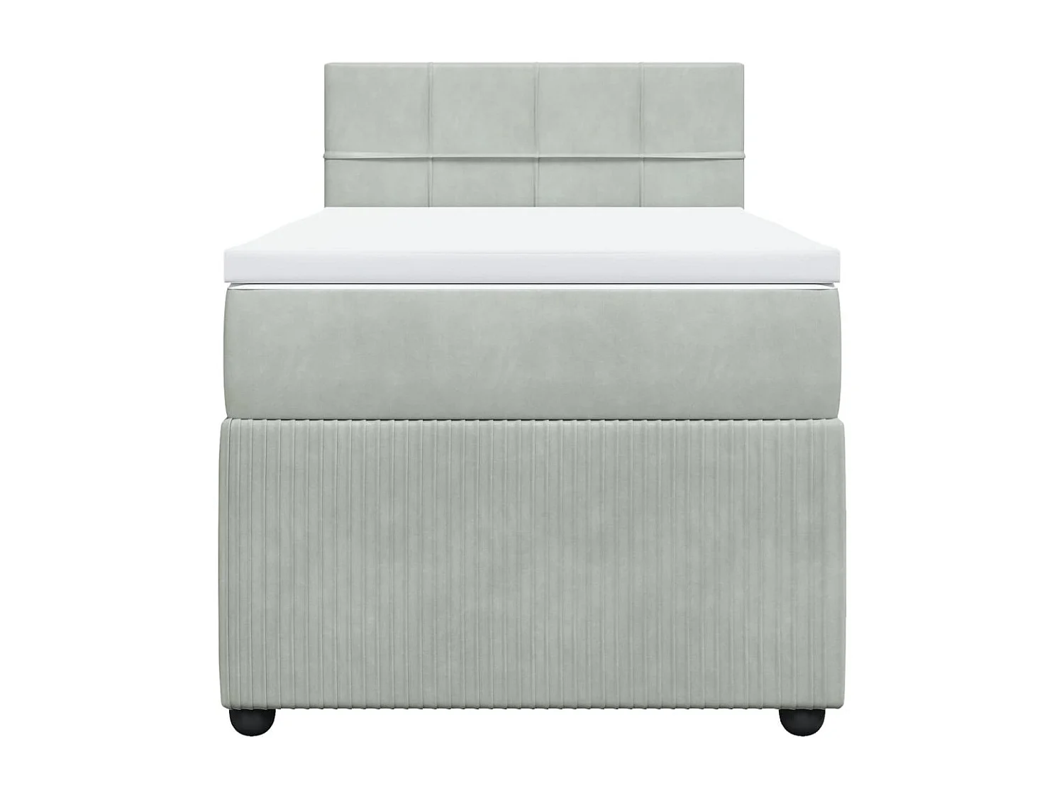 Boxspringbett mit Matratze Hellgrau 90x190 cm Samt