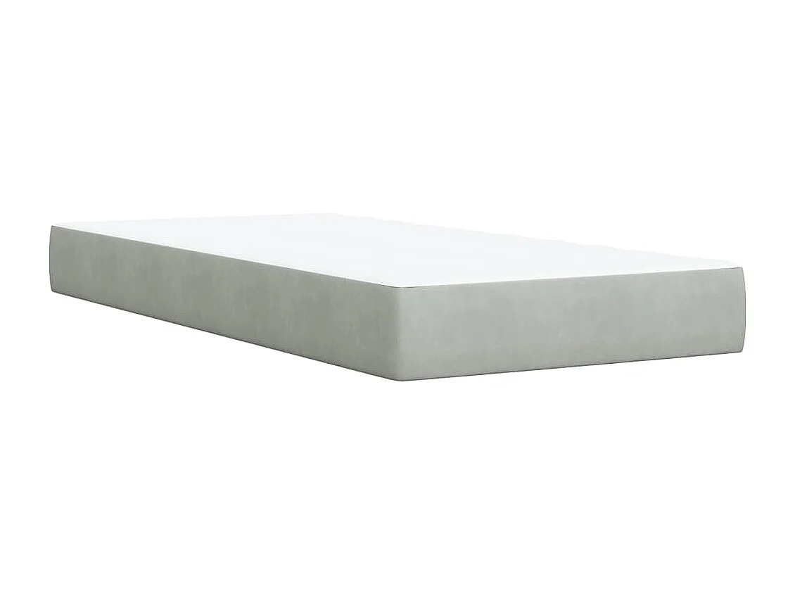 Boxspringbett mit Matratze Hellgrau 90x190 cm Samt