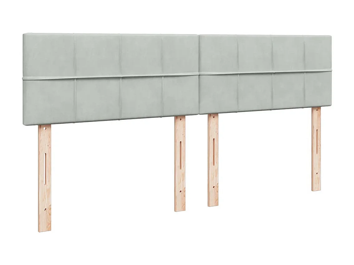 Sommier à lattes de lit et matelas Gris clair 200x200cm Velours