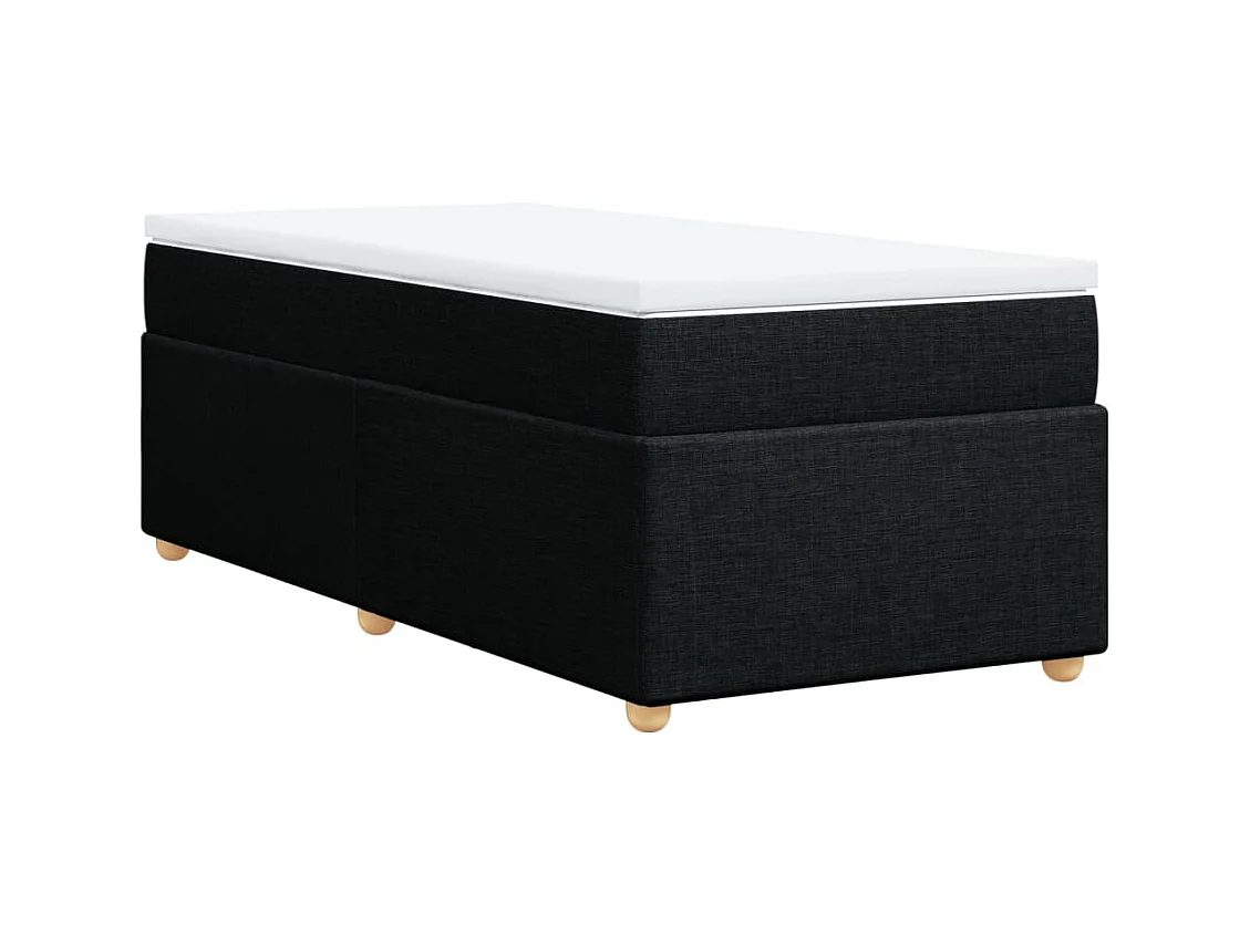 Boxspringbett mit Matratze Schwarz 80x200 cm Stoff