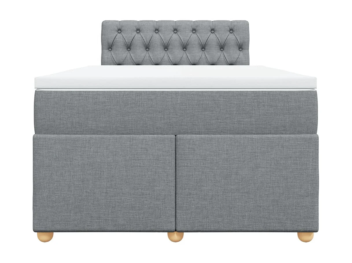 Giroletto a Molle con Materasso Grigio Chiaro 120x190cm Tessuto