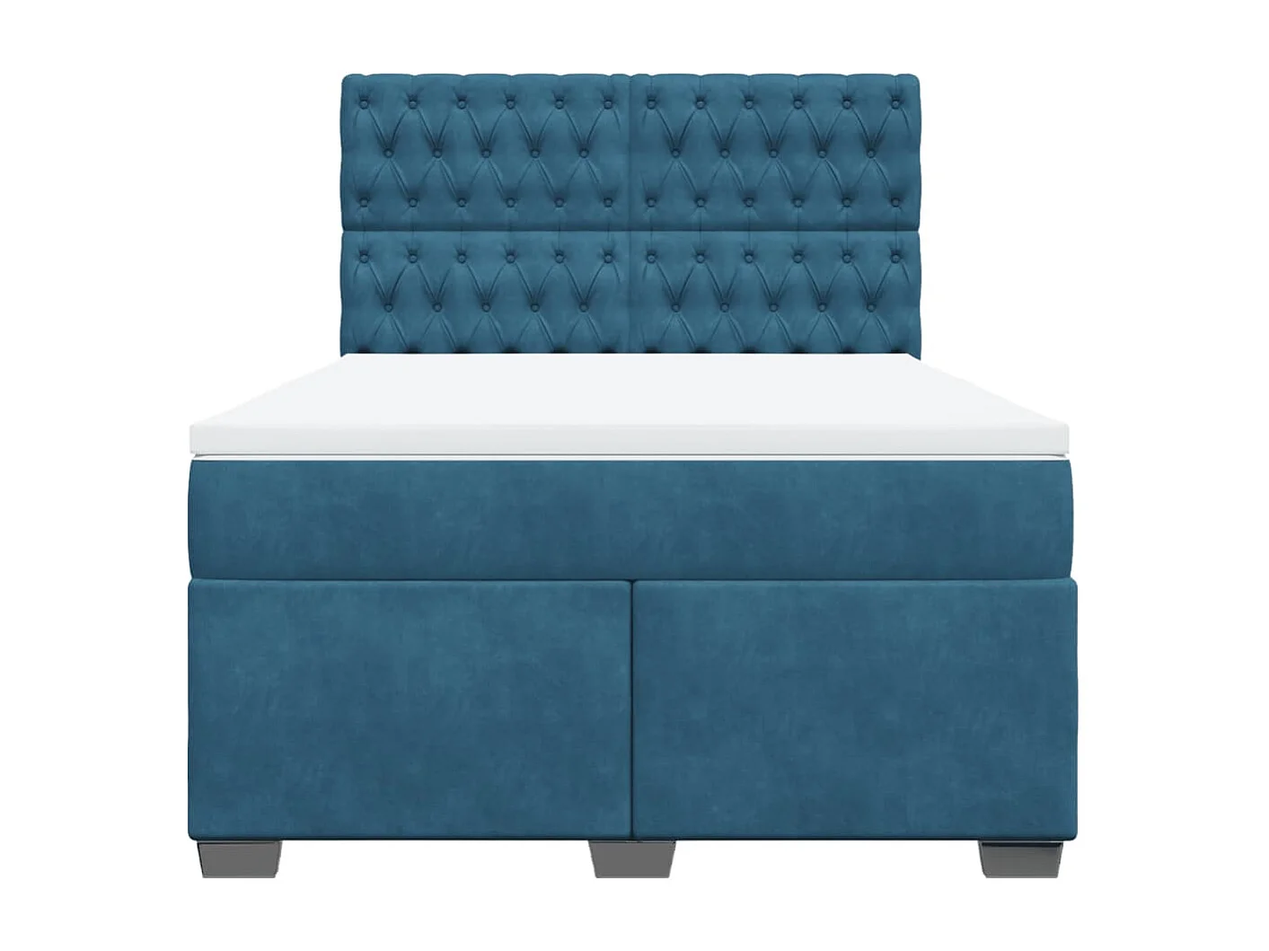 Giroletto a Molle con Materasso Blu 140x190 cm in Velluto