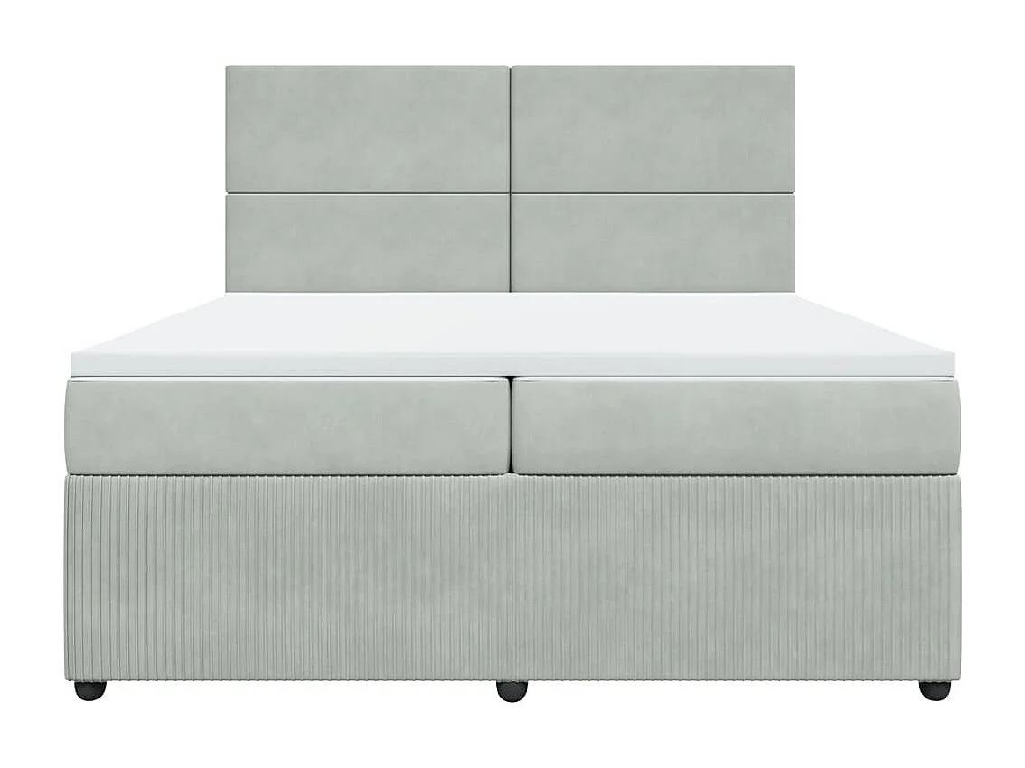 Sommier à lattes de lit et matelas Gris clair 200x200cm Velours